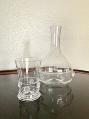 Vintage Juliska Isabella Bedside Tumble Up Carafe & Water Tumbler Glass Set