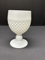 Retro Milk Glass English Hobnail Goblets 5 1/8 inches Set of 4