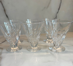 Vintage Hawkes Crystal Set of 6 Montclair Border Juice/Cordial Glasses Signed