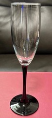 Luminarc Domino Black Stem Champagne Flutes Set of 2 France 9” Vintage