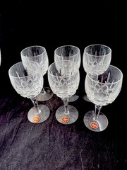 GORHAM LADY ANNE WINE GLASSES, Cut Lead Crystal, 6 7/8″, 7 Oz, GERMANY, 2PCS