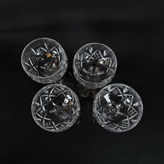 Lot of 4 Stuart Carlingford England Cut Crystal Glass Hock Glasses 7″