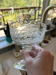 Antique Crystal Glass With Engraving Dated 1883
