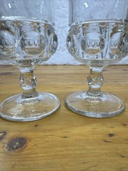 Two Vintage Kings Crown Thumbprint Goblets. 5.5”