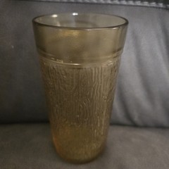 Vintage Kerr Amber Tree Bark Texture Glass – Ice Tea Tumbler Cup Indiana glass