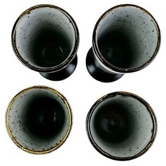 Vintage Otagiri Stoneware Goblet Cups Set 4 Japan Mariner Sierra Brown Speckled