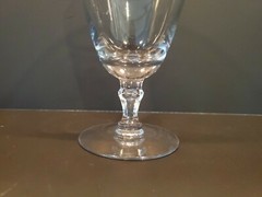 Set of 6 Fostoria Crystal ice Tea Goblets ENGAGEMENT Pattern Platinum Rimmed