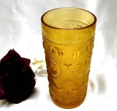 1725 Vintage Brockway American Concord Amber Water Tumbler