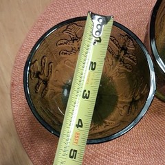 FTD Green Leaf Textured Glass 1975 Goblet and 1978 Bowl
