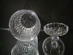 CRYSTAL COVERED BISQUIT~GINGER~ CANDY JAR