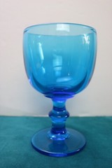 Imperial Glass Hoffman House Antique Blue 6 3/8 » Tall Water Goblet (s) MCM