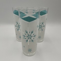 Mid Century Atomic Snowflake Anchor Hocking Tumblers Glasses Set Of 3