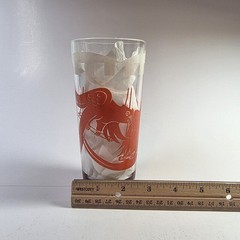 Vintage Swanky Swig Orange Parrots On Swing Perch 12oz Glass Tumbler Jelly