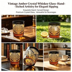 Whisky Glass Tumbler Edo Kiriko Japanese Style Warerford Hand Cut Clear 9oz