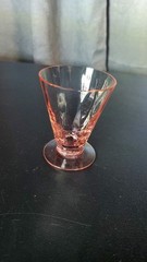 Vintage Pink Depression Glass Footed Cordial Shot Glass Panel Optic