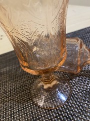 Set of 2 INDIANA GLASS COMPANY RECOLLECTION PINK MADRID WATER GOBLET DEPRESSION