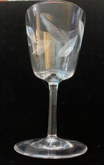 5 Vintage Etched Fern Leaf Crystal Cordials Possibly Sears Roebuck