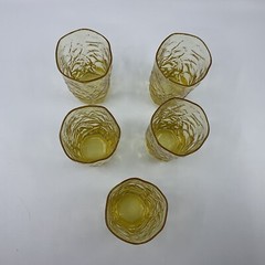 Set of 5 Seneca Glass Driftwood Casual 6 oz Juice Glasses In Pineapple 4 1/8” T