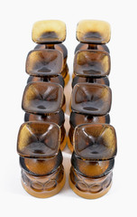VTG Noritake SPOTLIGHT Walnut Brown Square Base (8) Wine Goblets Glasses 4.75″