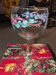 VTG Corelle Coordinates Glassware Callaway Holiday Set of 4 10oz Goblets 6 1/2″
