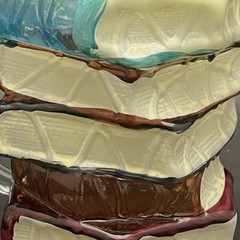 3Dimensional Hand Painted & Stained Glass 12oz Book Stack Mug/Cup China 4.25″t