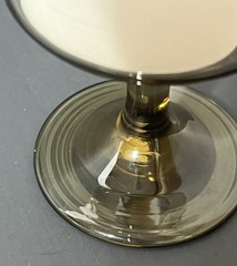 Libbey Bronze Harvest Gold Smoke Colored Pedestal Drinking Glass Vintage 1960-70