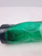 Blenko Vintage Teal Blue Green Glasses Crackle Dimple Pinched 5 3/4″ Tumbler