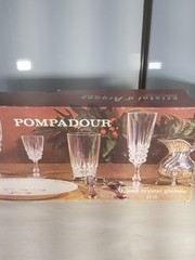 Pompadour Vintage 6 Lead Crystal Glasses 17 cl. 5.75 oz. Cristal d’Arques France