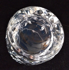 One (1) LENOX USA Charleston Double Old-Fashioned Glass Cut Criss-Cross & Fan