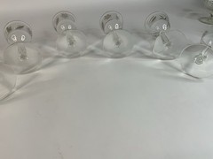 Vintage Libbey Frosted Silver Leaf Set of 6 Wine Glasses 5 3/4″ H. 4 oz Capacity