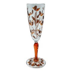 Set of 6 Six Murano Champagne Glass Multi Red Green Purple Blue Wine Venice