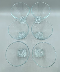 VTG Set 6 Melting Ice Cube Base Martini Glasses Barware Di Saronno Italy 4.75″H