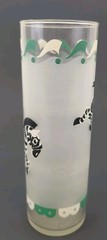 Vtg MCM Zebra Libbey Carousel Merry Go Round Tom Collins Frosted Glass