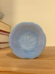 Depression Delphite Blue Cherry Blossom Jeannette 9 Oz Footed Tumbler Exc Cond