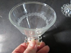 3 Anchor Hocking Boopie circle etched liquor cocktail goblets