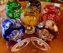 Ajka Marsala Cut to Clear Brandy Glasses 8oz 6