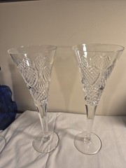 VTG 2 Waterford Heritage Flute Glasses 8 fl oz 10.5″