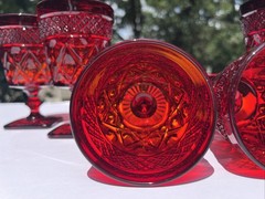 6 Beautiful Imperial Glass Cape Cod Red 5 1/4” Water Goblets 8 Oz