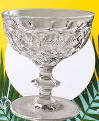 Jeannette Clear Glass THUMBPRINT PILGRIM Champagne Goblet Tall Sherbet (big)