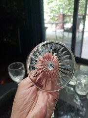 (3) Wine Glasses 6-7/8″ Goblets, Cut Clear Crystal Edinburgh Montrose Signed