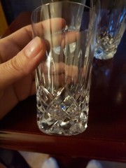Set (4) Juice Tumblers 3-3/4″ Glasses Irish Signed Galway Crystal «Clifden Cut»