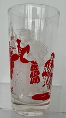 Vtg Set 4 Federal Glass Tumblers Dance Theme: Conga Samba Charleston Minuet