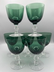 Vintage Tiffin Franciscan Killarney Emerald Green Water Wine Goblet Elegant MCM