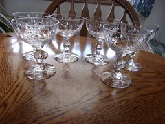 Champagne 4 5/8″ Morgantown Sherbet Cut Knob Stem 7689-3 Crystal – Set of 6