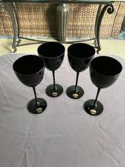 Palais Black by Noritake – Four Vintage Black All Purpose Goblets