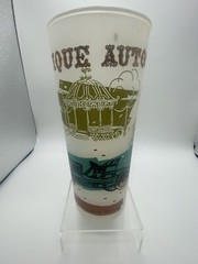 Vintage Tumblers Tall Frosted Glasses Antique Auto Car Design Set of 4