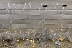 FOUR WATERFORD Champagne Flutes MARQUIS Celebration 11-1/4″ Tall Elegant Crystal
