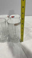 Fostoria Heritage Lead Crystal tall tumbler glasses set of 4 vintage Barware