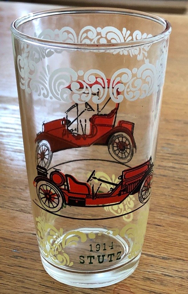 Hazel Atlas Glass Tumbler Vintage 1970’s Stutz Car Original Advertising Promo