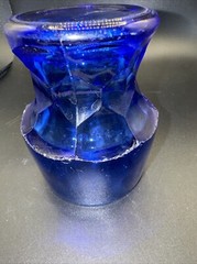 8 oz. Flat Tumbler Looks To Be Hazel Atlas Georgian In Blue 3 3/4”